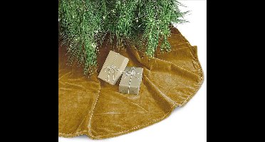 Unique Living Kerstboomrok - velvet goud - D120 cm - polyester - kerstboomkleed - rok voor kerstbomen