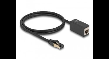 Netwerkuitbreidingskabel RJ45 Plug op RJ45 Jack Cat.8.1 S/FTP 1 M Zwart