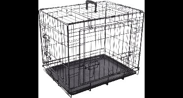 Flamingo Hondenbench S – Opvouwbare Hondenbench Draadkooi Zwart – 62x45x49,5 cm – Flamingo hondenbench Nyo Zwart