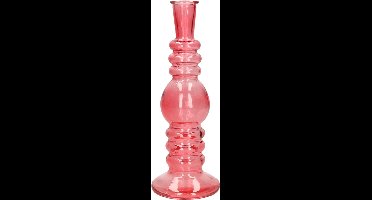 Ideas 4 Seasons Bloemenvaas Florence - koraal rood glas - helder - D8,5 x H23 cm