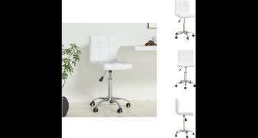 vidaXL - Eetkamerstoel - draaibaar - kunstleer - wit