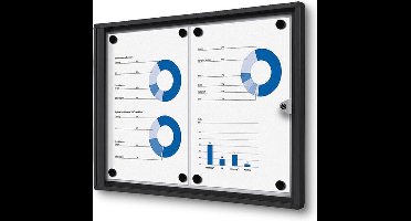 Indoor Vergrendelbaar Notitiebord Economy SCXS 2x A4 Zwart - Syna SCXS2XA4C9005