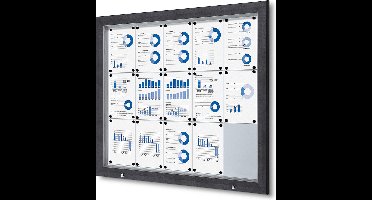 Vergrendelbaar Notitiebord Outdoor SCT met Gasveer 15 X A4 Antraciet - Syna SCT15XA4PHC7016JS - Horeca & Professioneel