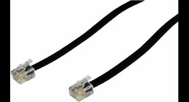 Temium - telefoonkabel - plug RJ11 mannelijk/ plug RJ11 mannelijk - 3 meter - Zwart