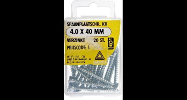 Deltafix spaanplaatschroef platkop / kruiskop verzinkt 6.0 x 60 mm 8 st.