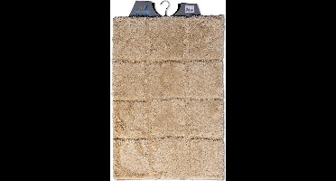 Wicotex - Badmat ruit Taupe - Antislip onderkant - Afmeting 60x90cm