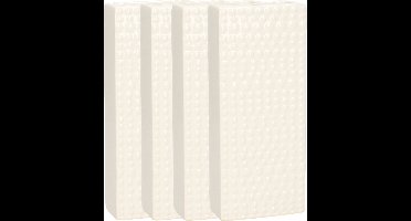 Gerimport Waterverdamper - 4x - creme wit - keramiek - 400 ml - radiatorbak luchtbevochtiger - 7,4 x 17,7 cm