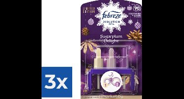 Ambi Pur Electric Navulling 3volution  Sugarplum Delight 20 ml - Voordeelverpakking 3 stuks