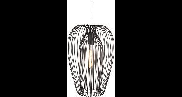 Leitmotiv Hanglamp Lucid - IJzer Zwart - Large - 45x30cm - Scandinavisch - Hanglampen Eetkamer, Slaapkamer, Woonkamer