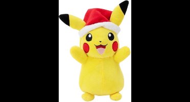 Pokémon | Pikachu met kerstmuts - 20 cm knuffel