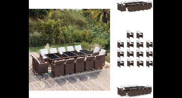 vidaXL vidaXL Eethoek - 275 x 107 x 74 cm - PE-rattan - gepoedercoat staal - Tuinset
