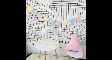 New Age Devi - Vlaggenlijn/Guirlande/Slinger - Pastelkleuren/Vlaggetjes - Rose/Geel/Blauw - Verjaardag/Huwelijk/Bruiloft/Birthday - Kinderkamer/Verjaardag/Bruiloft/Decoratie/Versieringen