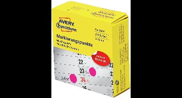 Avery marking dots, diameter 19 mm, rol met 250 stuks, rood