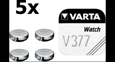 5 Stuks - Varta V377 27mAh 1.55V knoopcel batterij