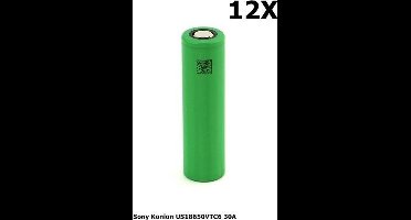 12 Stuks - Flat Top - Sony Konion US18650VTC6 30A 18650