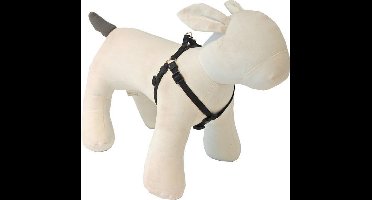 Nylon bh-tuig voor hond ruit zwart 10 mmx25-35 cm