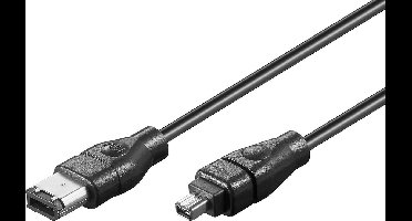 FireWire 400 kabel met 4-pins - 6-pins connectoren / zwart - 3 meter