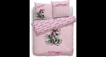 Ed Hardy Dekbedovertrek Koi Fish - Litsjumeaux - 240x200/220 cm - Roze