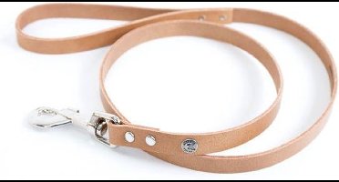 Hondenriem leer classic naturel 16 mmx100 cm