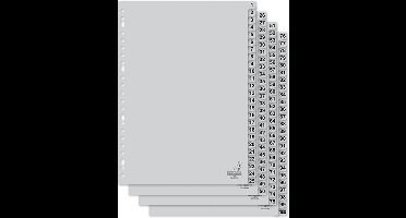 Tabbladen Kangaro 23-gaats G4100CM 1-100 genummerd grijs PP - 5 stuks
