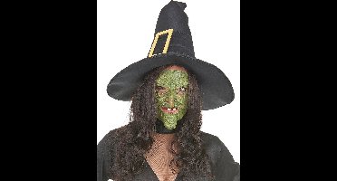 Vegaoo - Groene latex heks halfmaskers voor volwassenen