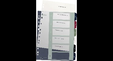 Leitz 1236 Style Register Din A4 1-6 Polypropyleen Meerdere Kleuren 6 Tabbladen 1236-00-00