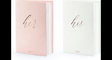 PartyDeco Huwelijks Geloften Boekjes - His & Her Vows - 2 stuks