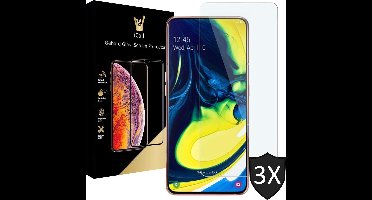Screenprotector geschikt voor Samsung A80 - Screen Protector Glas - 3 Stuks