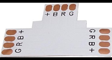 T connector - 10mm PCB - 4 pin - RGB (5stuks)
