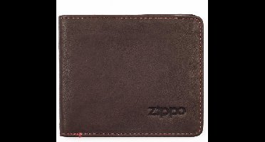 Lederen portemonnee creditcard Zippo - bruin