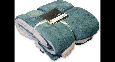 D- Unique Living - Lars Coral Fleece/suede Plaid 150x200cm Mineral Blue