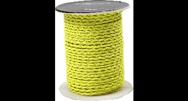 Gevlochten koord, dikte 3 mm, neon geel, 25 m