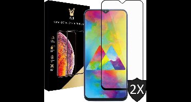 Screenprotector geschikt voor Samsung Galaxy M20 - Tempered Gehard Glas - Full Screen Volledig Beeld - iCall - 2 Stuks