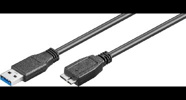 USB3.0 kabel USB-A-USB micro B zwart - 1 meter