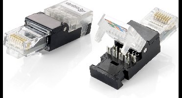 Equip 121165 kabel-connector RJ-45 Zwart, Transparant