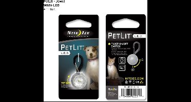 Nite Ize Petlit Honden LED Halsband - Wit - Voor Kleine Honden