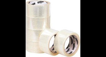 Verpakkingstape Quantore 50mmx60m PP transparant | 6 stuks