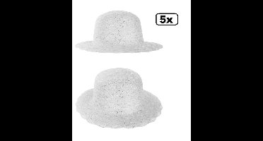 5x Hoed Dames Organza zilver - Carnaval thema feest festival evenement party