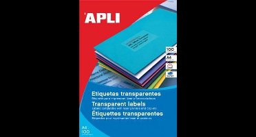 Apli Transparante etiketten formaat 70 x 37 mm (b x h) 2.400 stuks 24 per blad doos van 100 blad