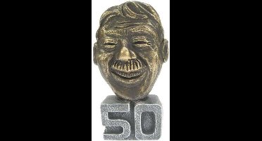 Beeldje abraham hoofd met steen 50