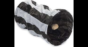 Beeztees Cruzzle - Kattentunnel - Nylon - Zwart/Wit - 50x26x26 cm