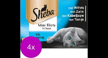 Sheba Multipack Mini Filets Saus - Kattenvoer - 4 x Vis 12x85 g