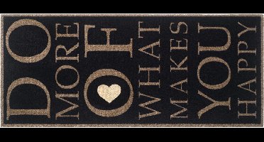 MD Entree - Design mat - Universal - Happy Heart - Vloerkleed - Antislip - Machine wasbaar - 67 x 150 cm