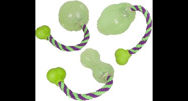 Flamingo Hondenspeelgod Glow met koord - s