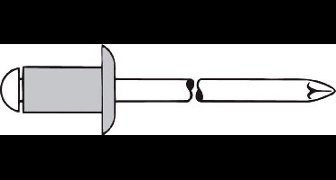 Gesipa 1433486 Standaard blindklinknagel - Platbolkop - Open - AL/ST - 4,0 x 8mm (500st)
