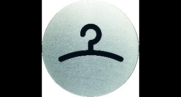 Pictogram|Deurbordje|Garderobe | RVS | 8,5 cm doorsnede