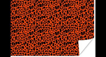 Poster Dierenprint - Rood - Panter - 30x20 cm