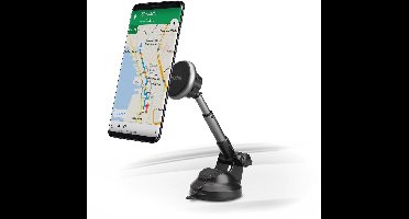 SBS Telescopic Zuignap Telefoonhouder Auto met Magneet - Zwart