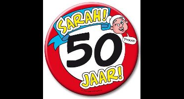 Paperdreams - XL Button - 50 jaar Sarah - Doorsnee 10 cm