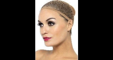 Haarnetje voor pruiken - 3x stuks - beige - voor volwassenen - pruiken netje